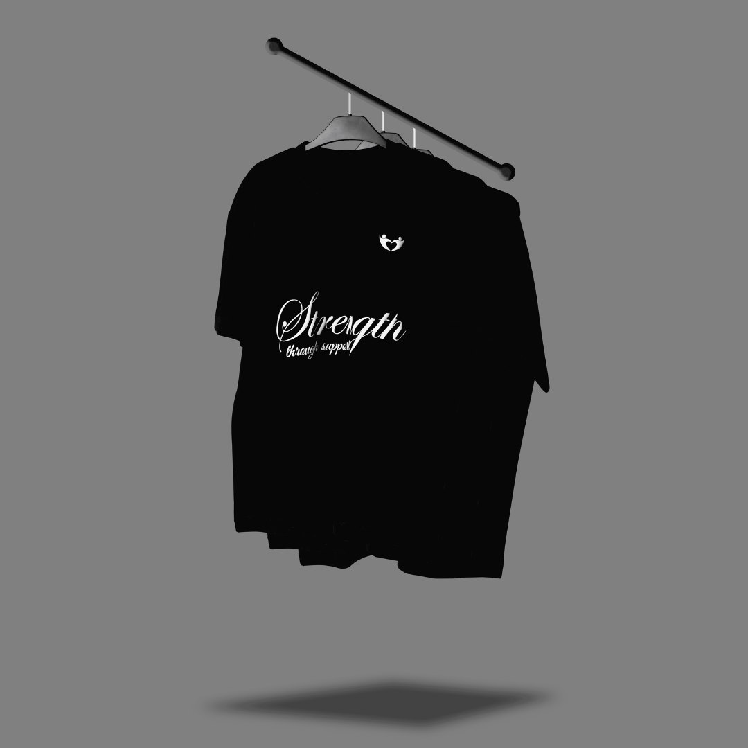 Strength Through Support” T-Shirt – We Hold A Hand Edition