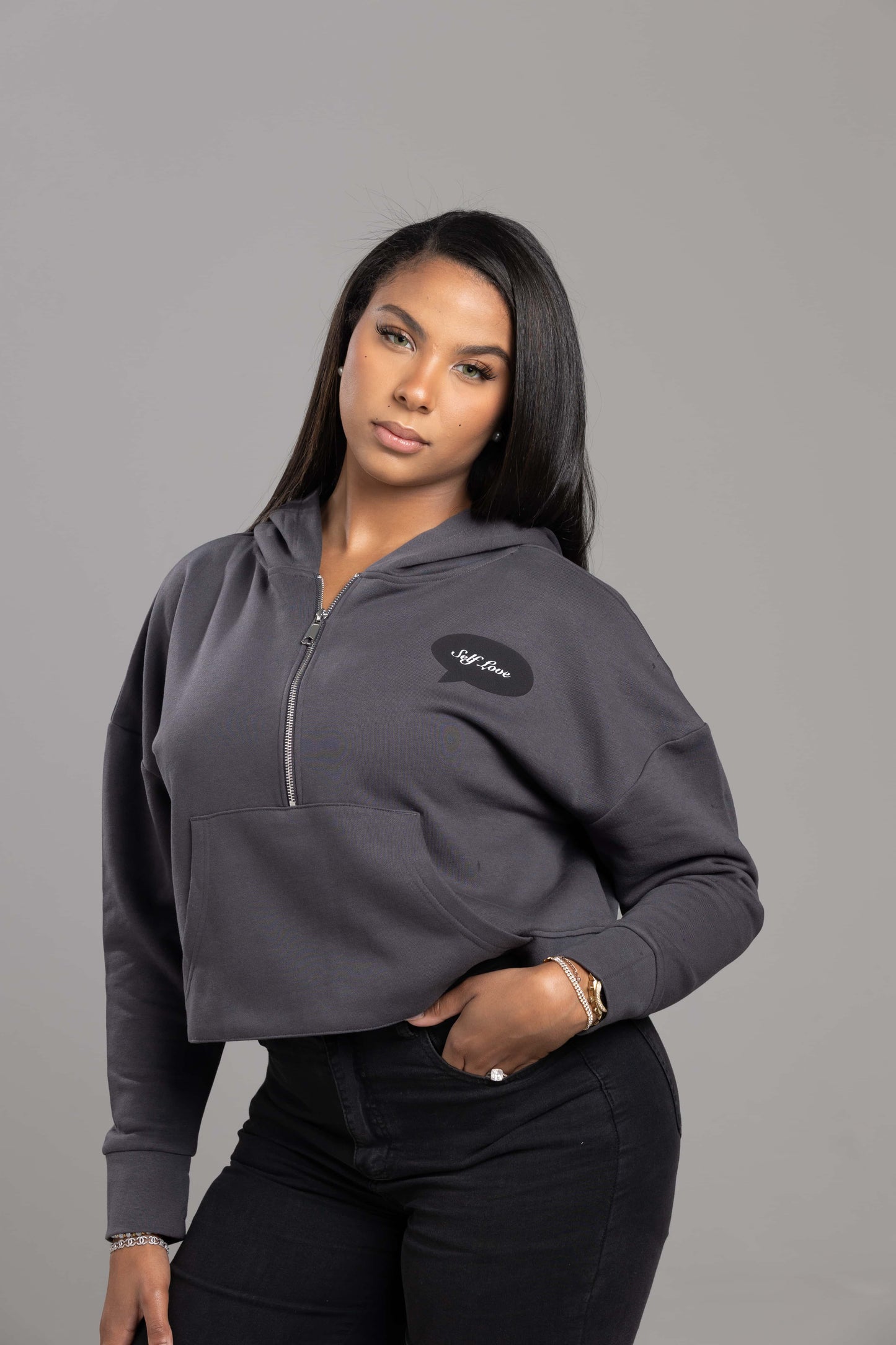 Self Love” Hoodie – Empowerment Grey Edition