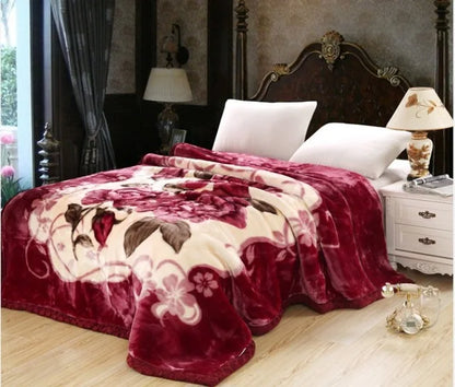 Double-Layer Raschel Faux Fur Mink Blanket