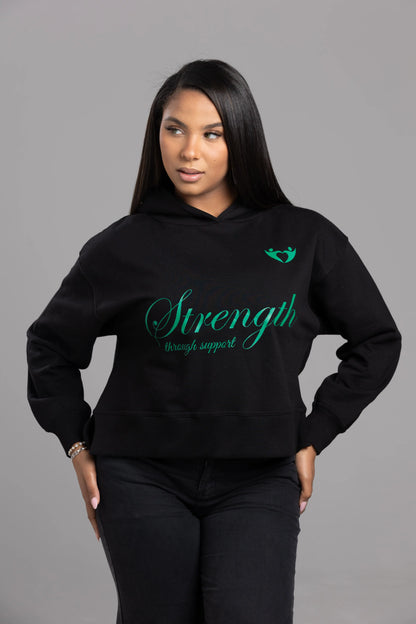 Strength Through Support” Hoodie – Teal Edition
