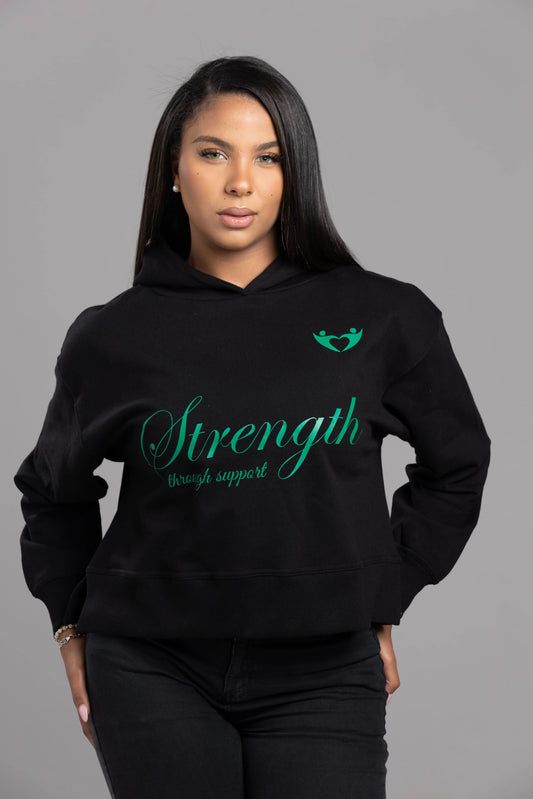 Strength Through Support” Hoodie – Teal Edition