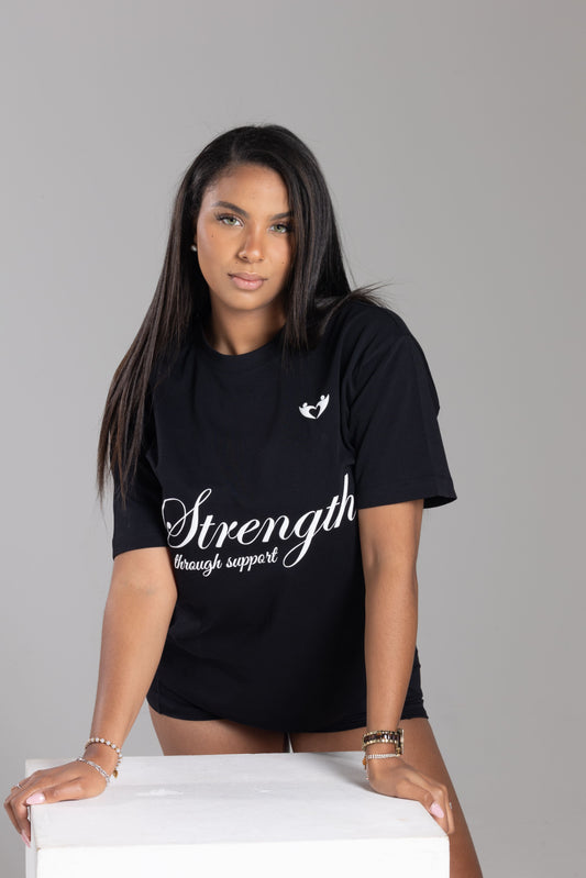 Strength Through Support” T-Shirt – We Hold A Hand Edition