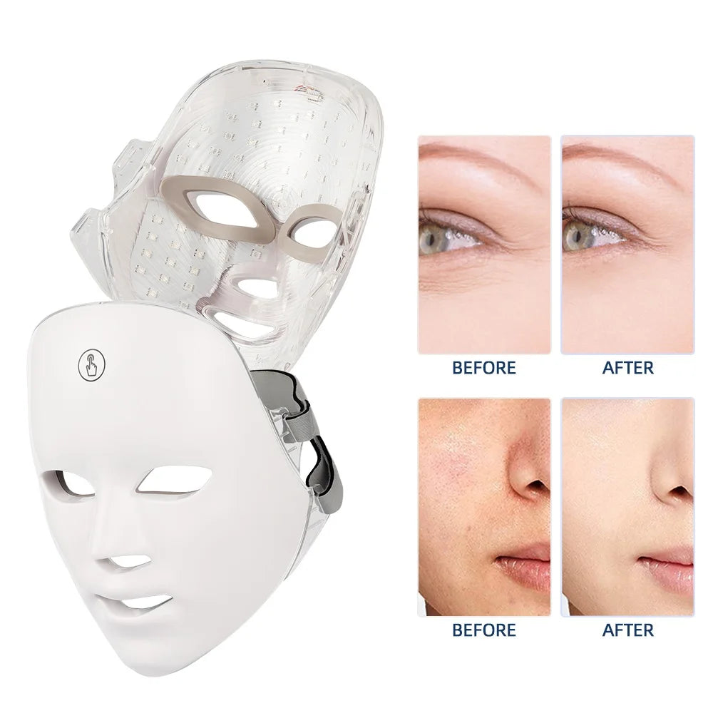 7-Color LED Facial Mask with Neck