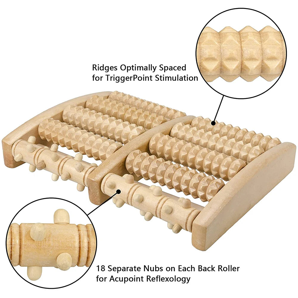 Wooden Foot Roller Massager