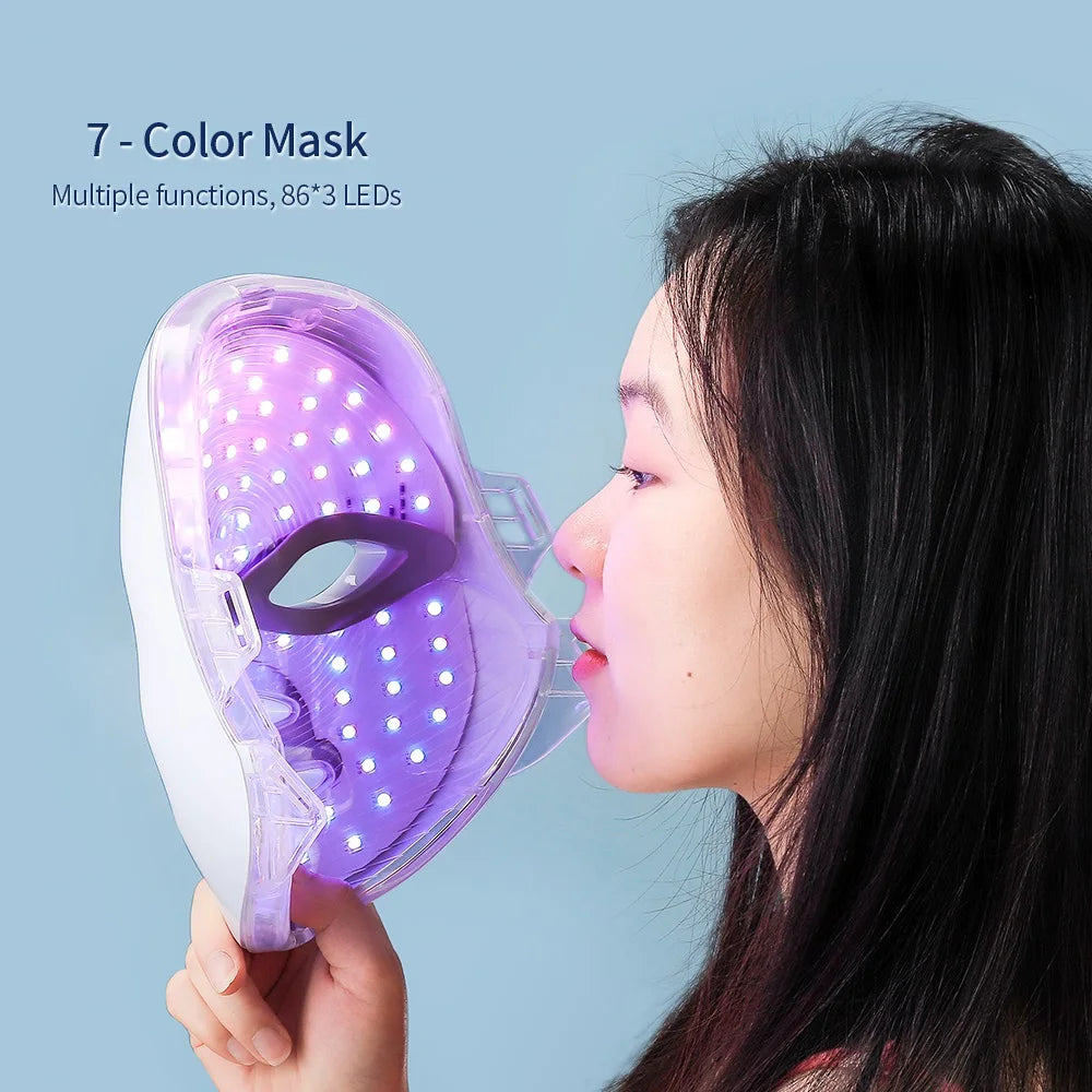 7-Color LED Facial Mask with Neck