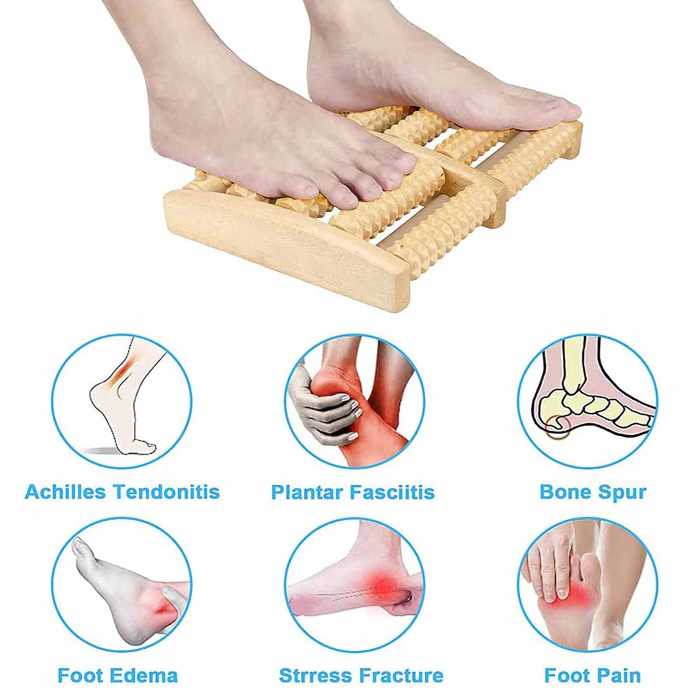 Wooden Foot Roller Massager