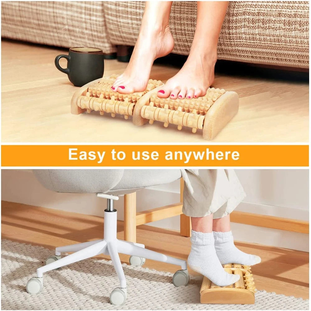 Wooden Foot Roller Massager