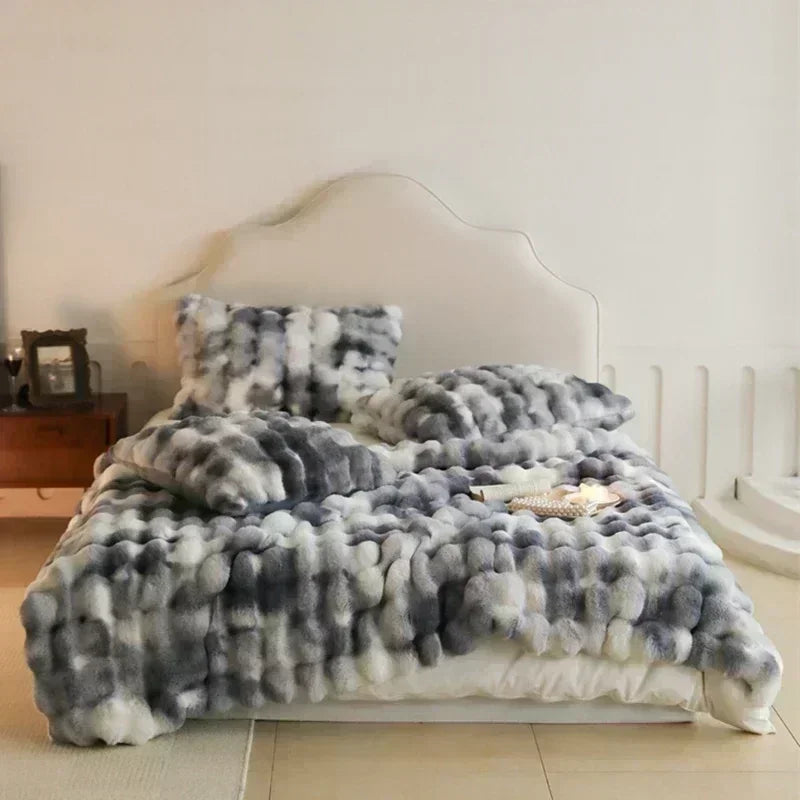 Luxury Tie-Dye Faux Fur Weighted Blanket