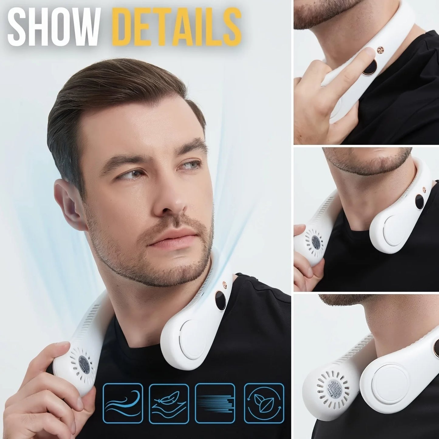 Portable Rechargeable Bladeless Neck Fan