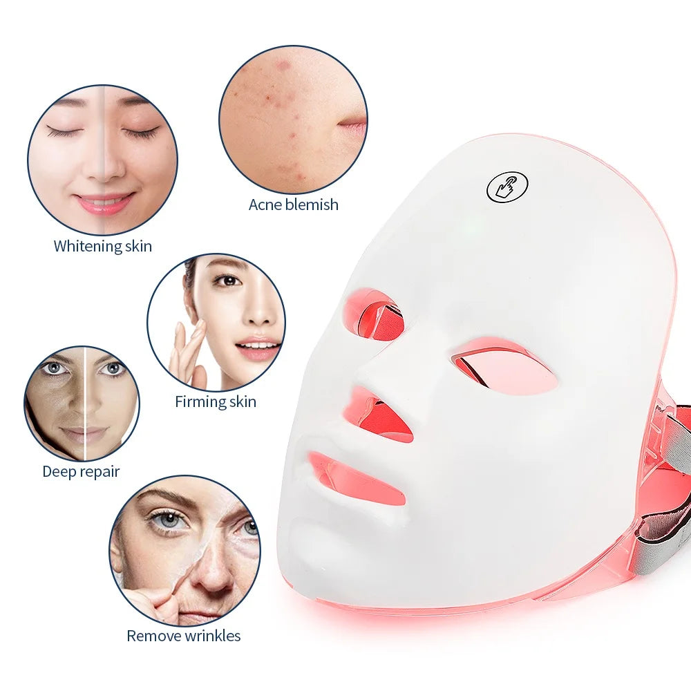 7-Color LED Facial Mask with Neck