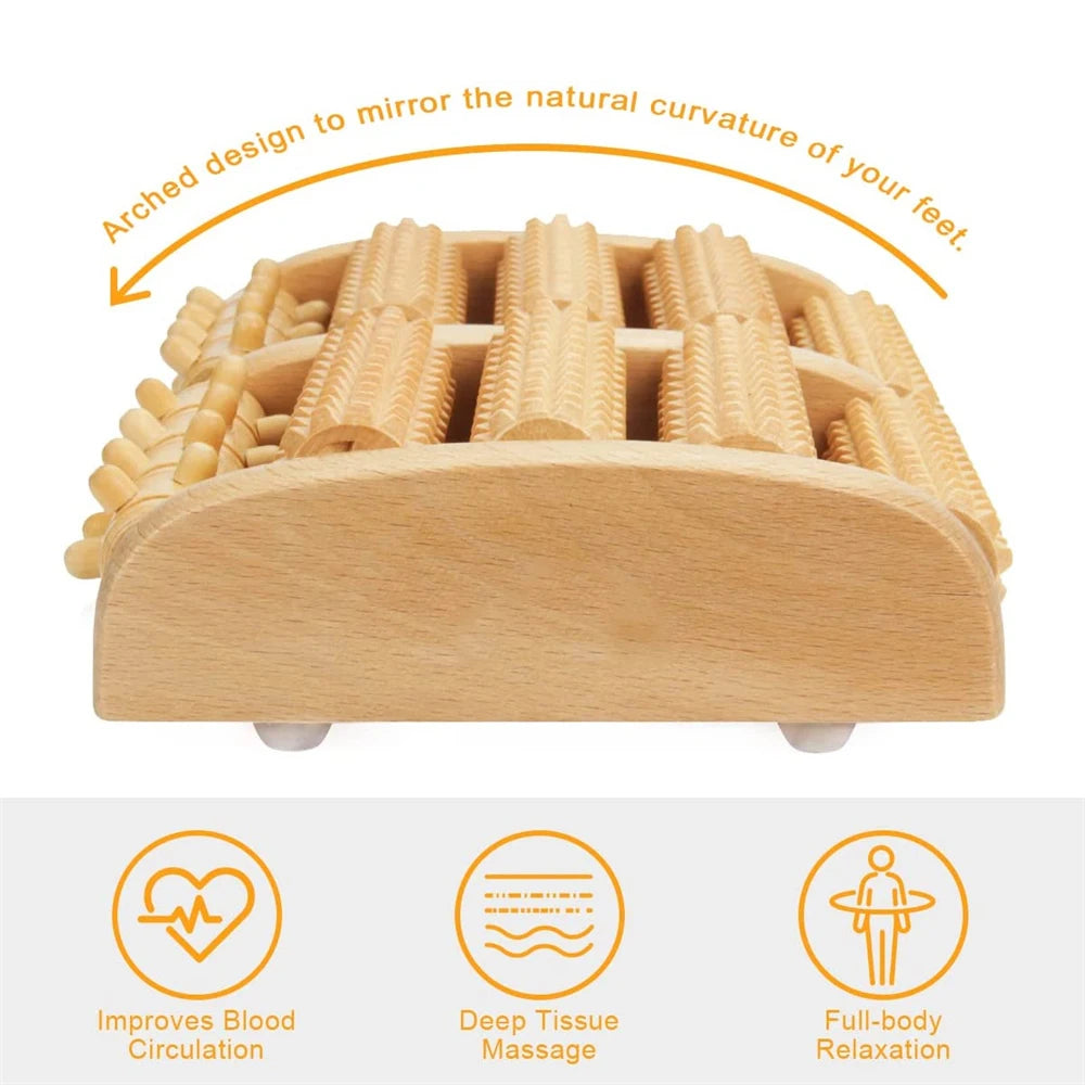 Wooden Foot Roller Massager