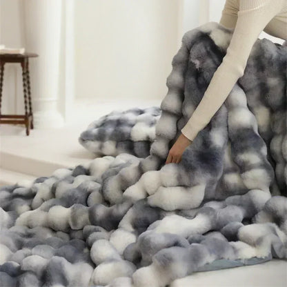 Luxury Tie-Dye Faux Fur Weighted Blanket