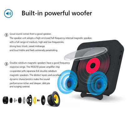 Wall-Mountable Bluetooth CD Player