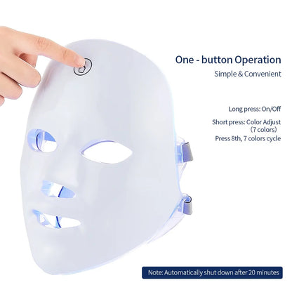 7-Color LED Facial Mask with Neck