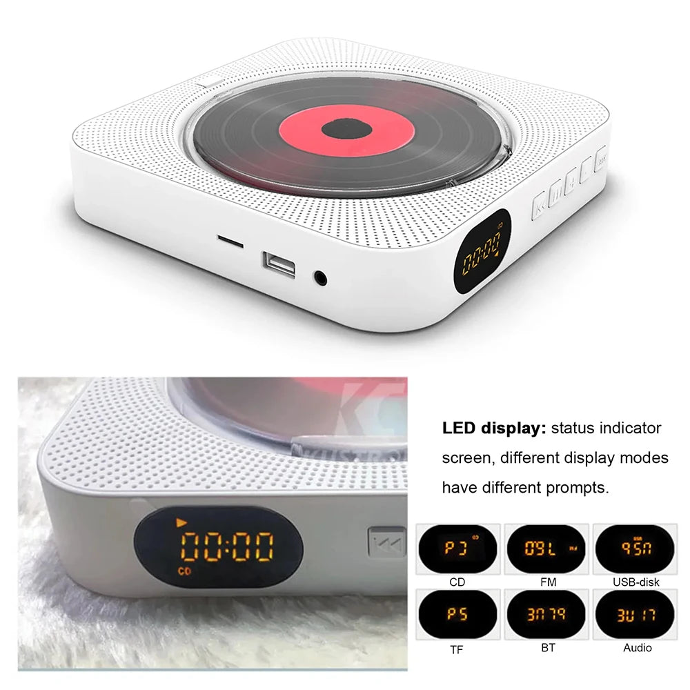 Wall-Mountable Bluetooth CD Player